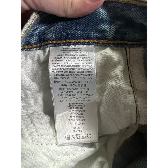 Re/Done Size 26 (32x26) The Shortie Jean Ankle Length Cargo Pocket Hacienda Blue - Picture 15 of 16